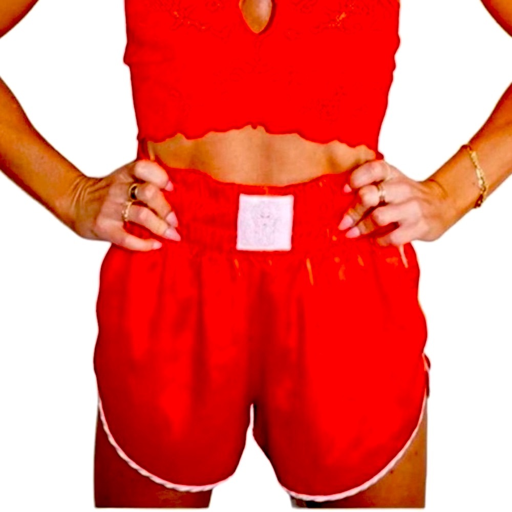 We Are HAH x Free People Blood Orange/Red White Trim HAHT Boxer Short Si…